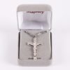 Necklace Crucifix - Detailed Cross - Matte Silver - 24 | Swanson