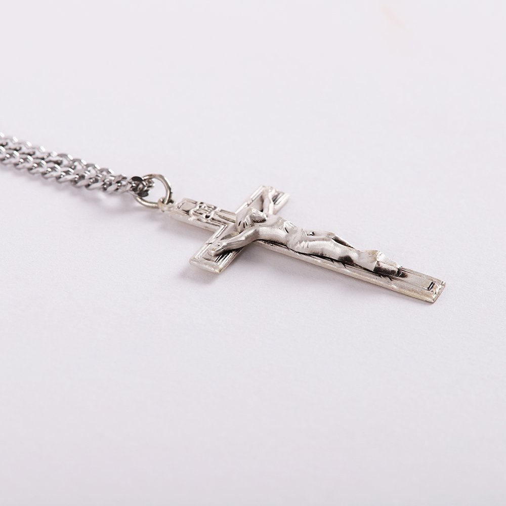 Necklace Crucifix - Detailed Cross - Matte Silver - 24 | Swanson