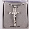Necklace Crucifix - Detailed Cross - Matte Silver - 24 | Swanson