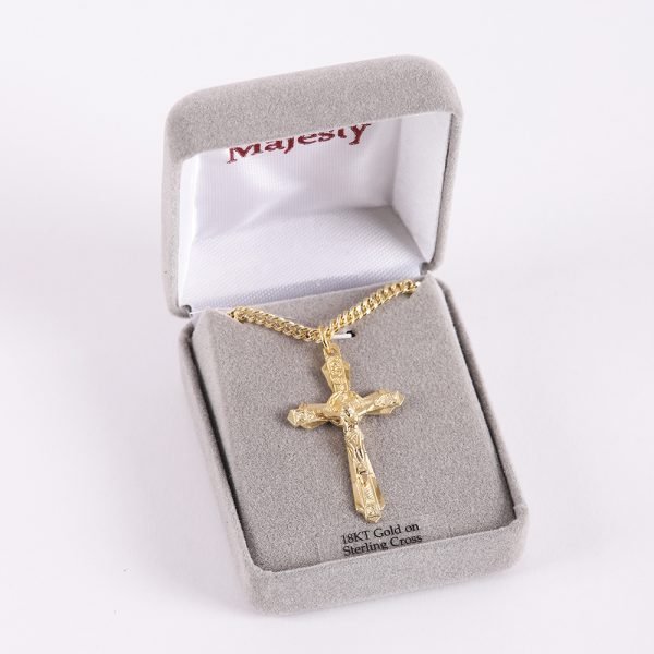 Necklace Crucifix - Detailed Cross Round Gold - 24 | Swanson Christian Products