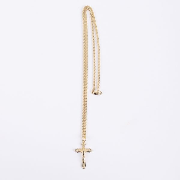 Necklace Crucifix - Detailed Cross Round Gold - 24 | Swanson Christian Products