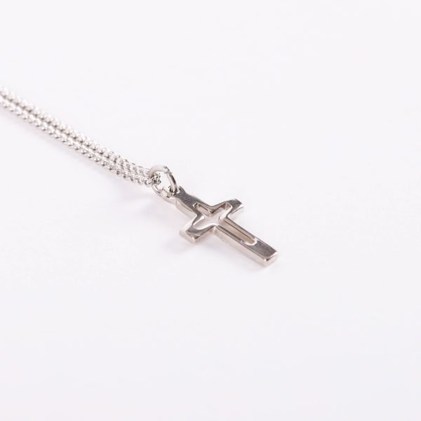 Necklace - Sterling Silver - Cut Out Cross - 16-18" | Swanson Christian Products