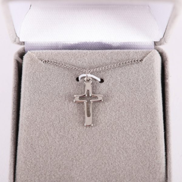 Necklace - Sterling Silver - Cut Out Cross - 16-18" | Swanson Christian Products