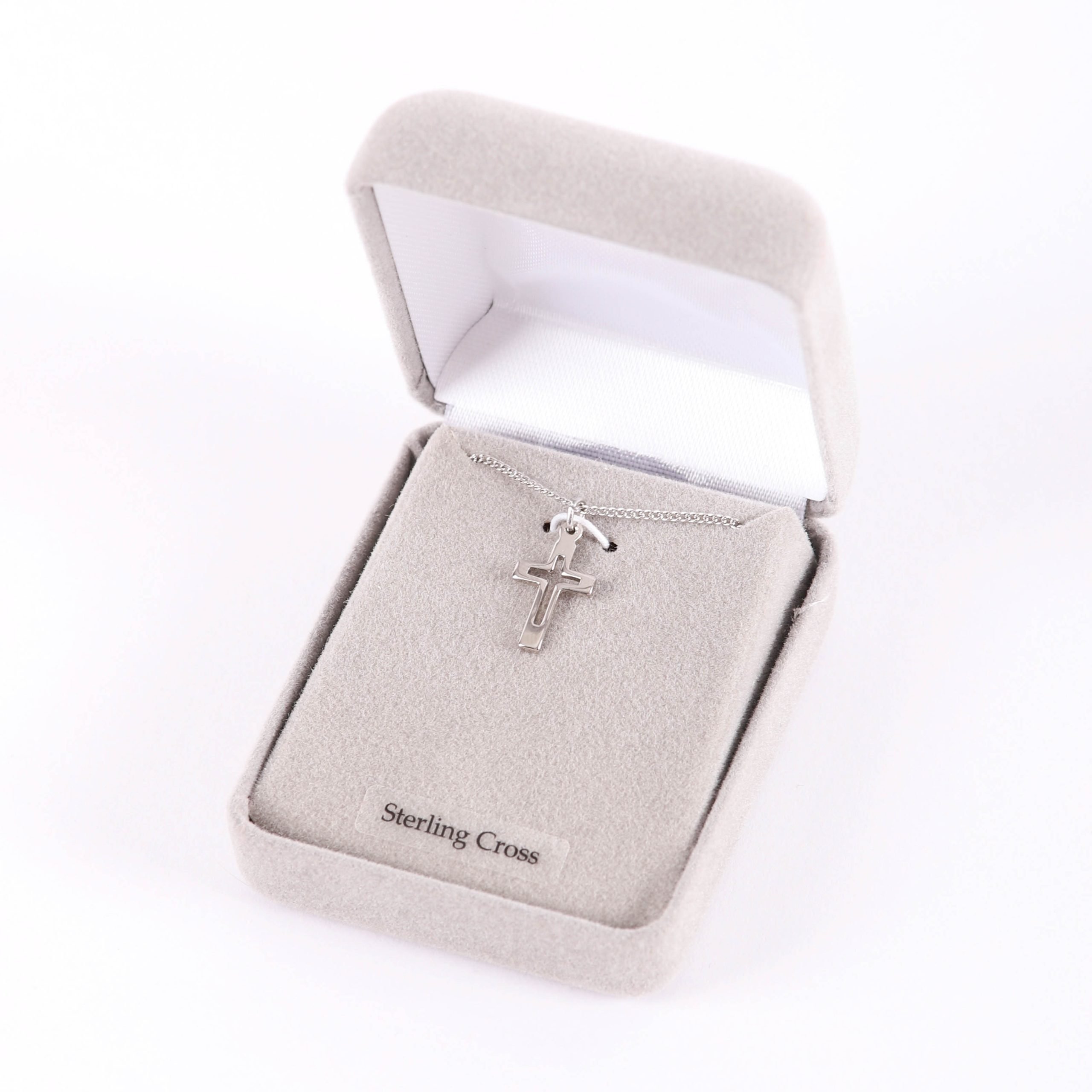 Necklace - Sterling Silver - Cut Out Cross - 16-18" | Swanson Christian Products