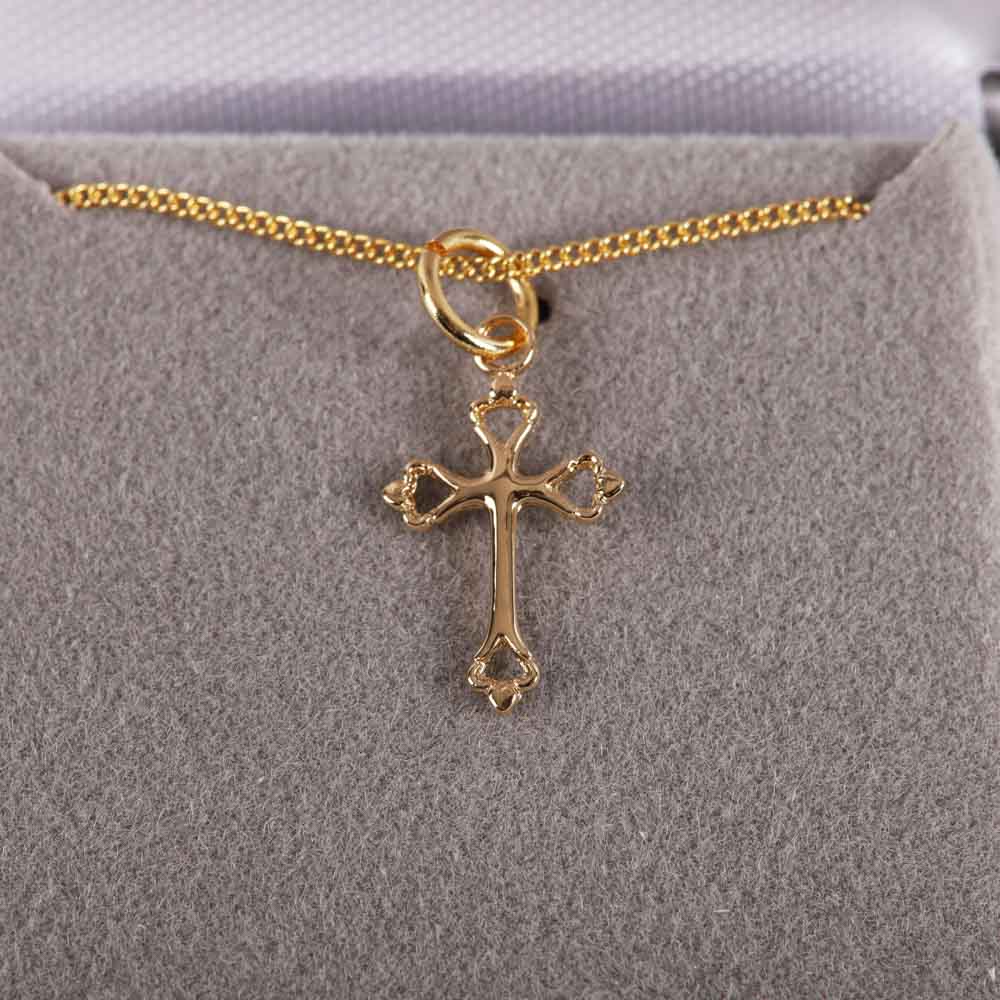 Necklace - Cross Gold Over Sterling Silver - 16-18" | Swanson Christian Products
