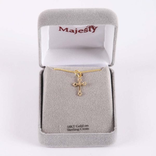 Necklace - Cross Gold Over Sterling Silver - 16-18" | Swanson Christian Products