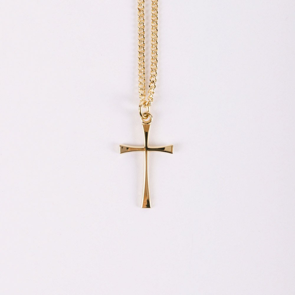 Necklace - Cross Gold Over Sterling Silver - 18" | Swanson Christian Products
