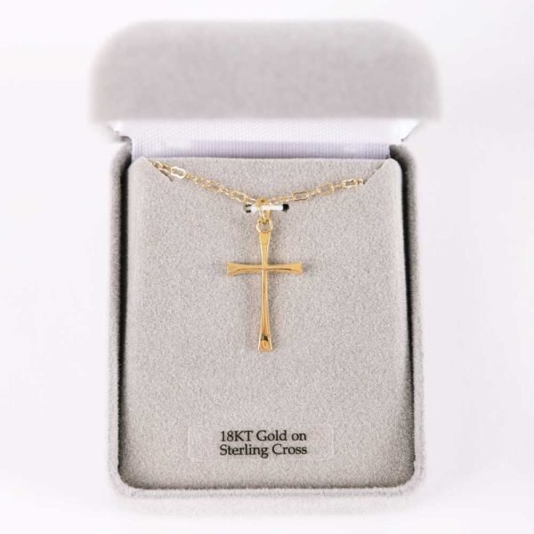 Necklace - Cross Gold Over Sterling Silver - 18" | Swanson Christian Products