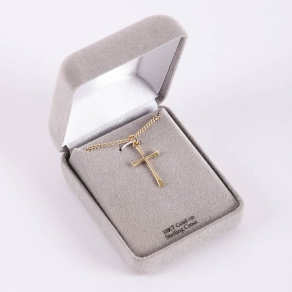 Necklace - Cross Gold Over Sterling Silver - 18" | Swanson Christian Products