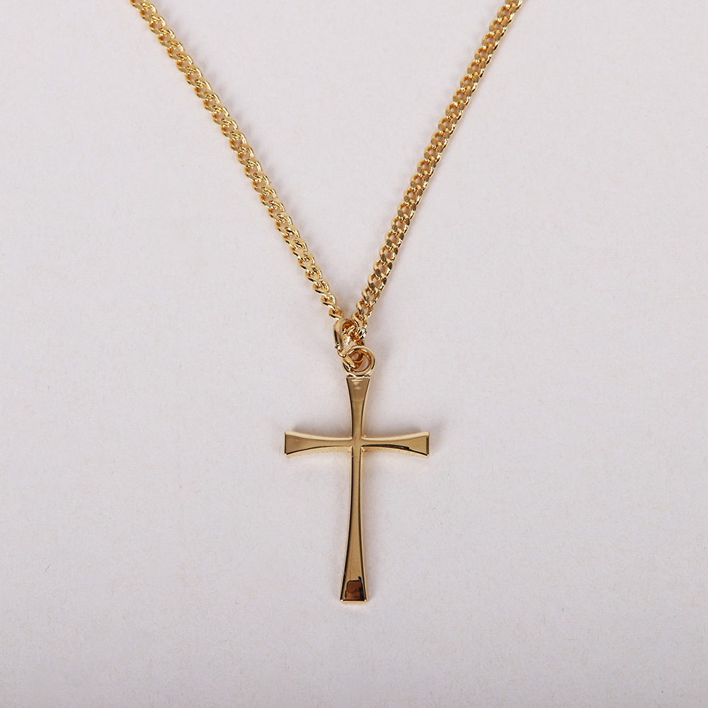 Necklace - Cross Gold Plated Sterling Silver - 18"