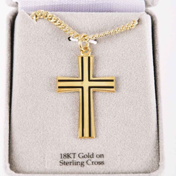 Necklace - Cross with Black Gold Over Sterling Silver - 24" | Swanson Christian Products
