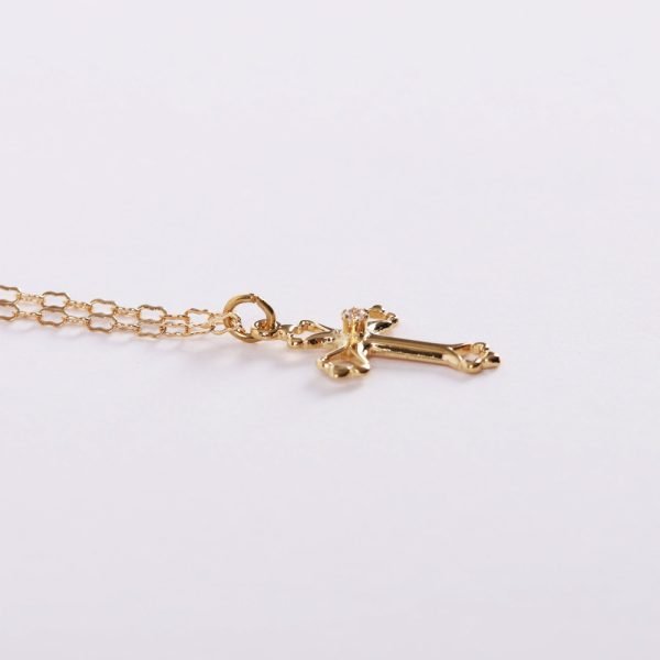 Necklace - Cross with Cubic Zirconia - Gold Over Sterling Silver | Swanson Christian Products