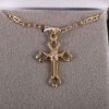 Necklace - Cross with Cubic Zirconia - Gold Over Sterling Silver | Swanson Christian Products