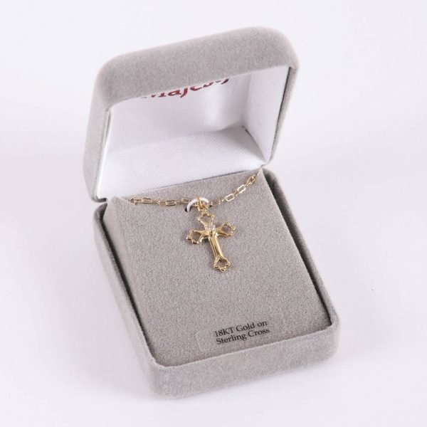 Necklace - Cross with Cubic Zirconia - Gold Over Sterling Silver | Swanson Christian Products