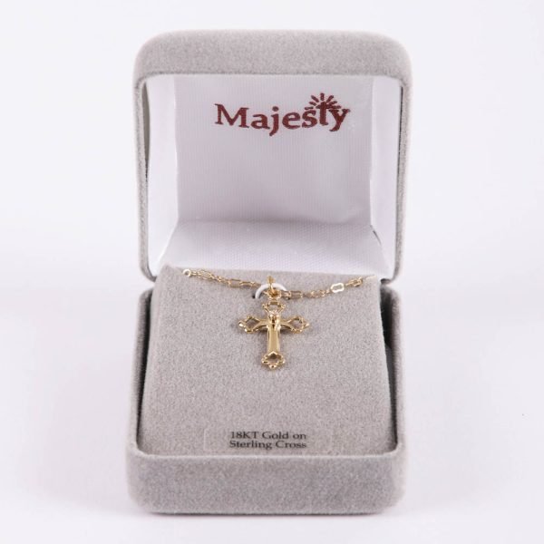 Necklace - Cross with Cubic Zirconia - Gold Over Sterling Silver | Swanson Christian Products