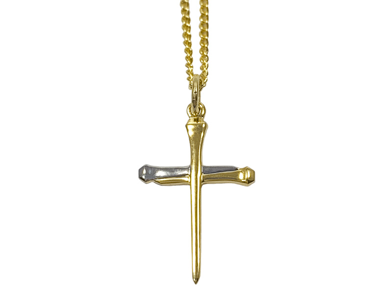 Necklace - Cross Nail Gold Over Sterling Silver - 18" | Swanson Christian Products