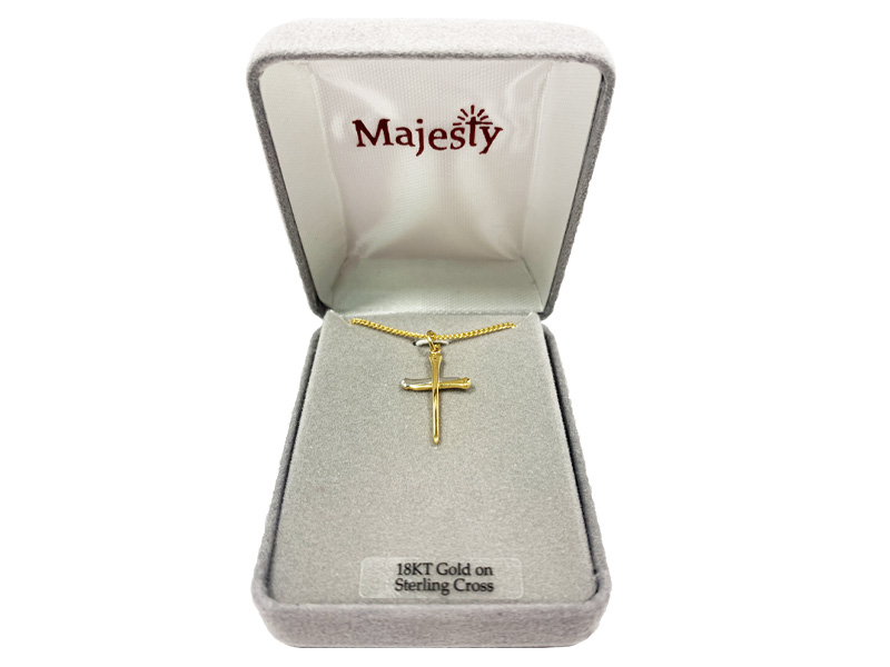 Necklace - Cross Nail Gold Over Sterling Silver - 18" | Swanson Christian Products