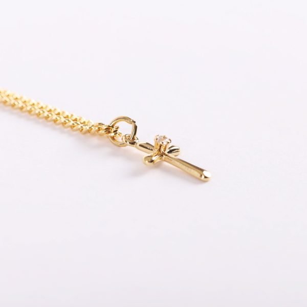 sterling cross gold necklace with cubic zirconia