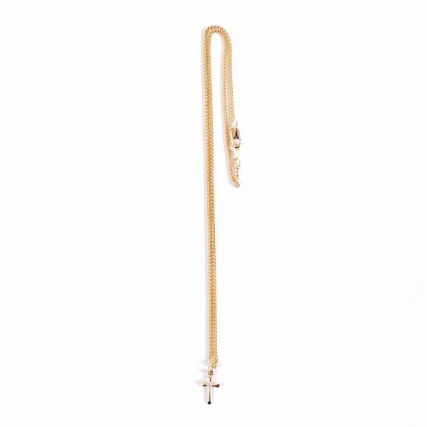 sterling cross gold necklace with cubic zirconia