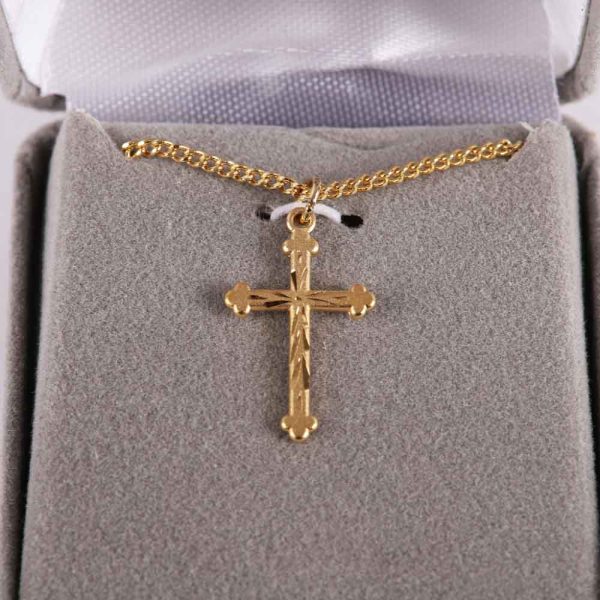 Necklace - Cross Cut Gold Over Sterling Silver - 18" | Swanson Christian Products