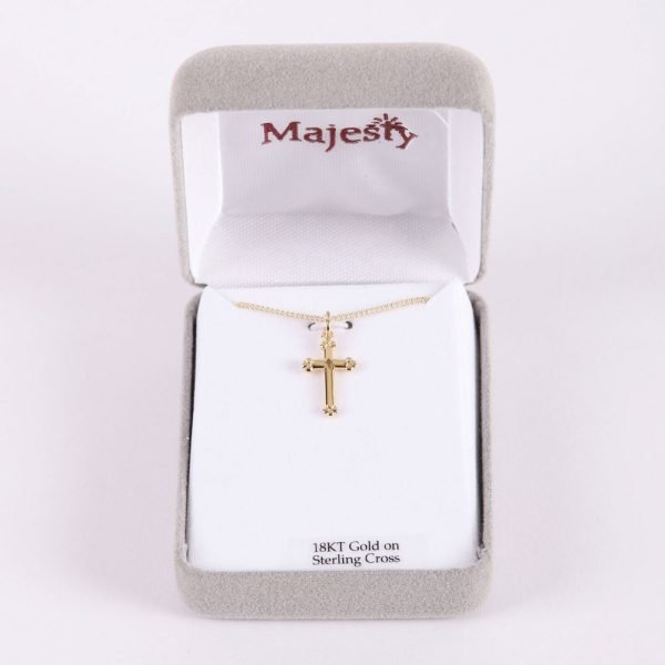 Necklace - Cross Gold Over Sterling Silver - 16-18" | Swanson Christian Products
