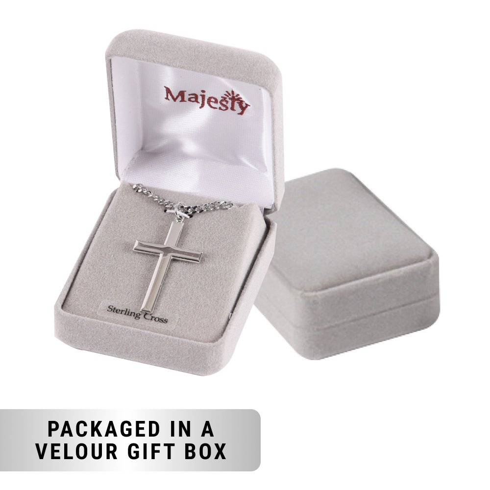Necklace Cross - Sterling Silver - 24" - Image 9