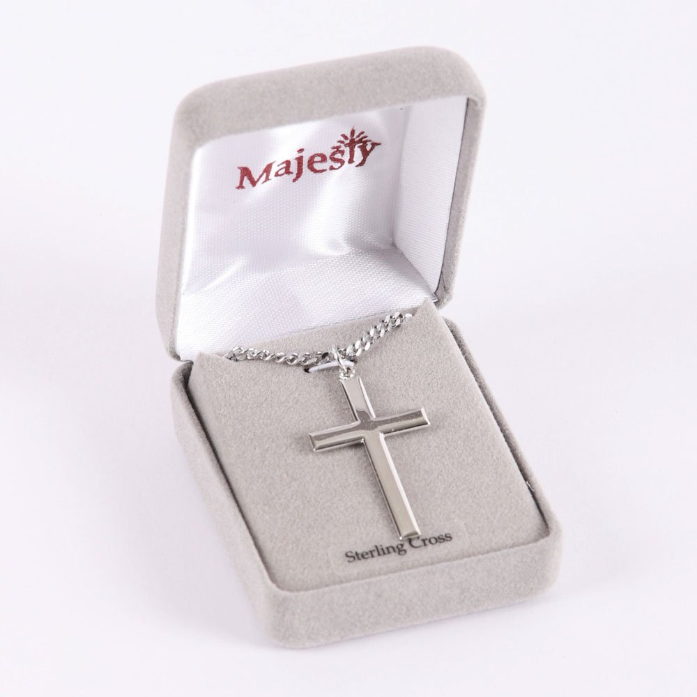 Christian jewelry sterling silver cross necklace
