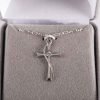 Necklace Cross - Cubic Zirconia Sterling Silver - 18" | Swanson Christian Products