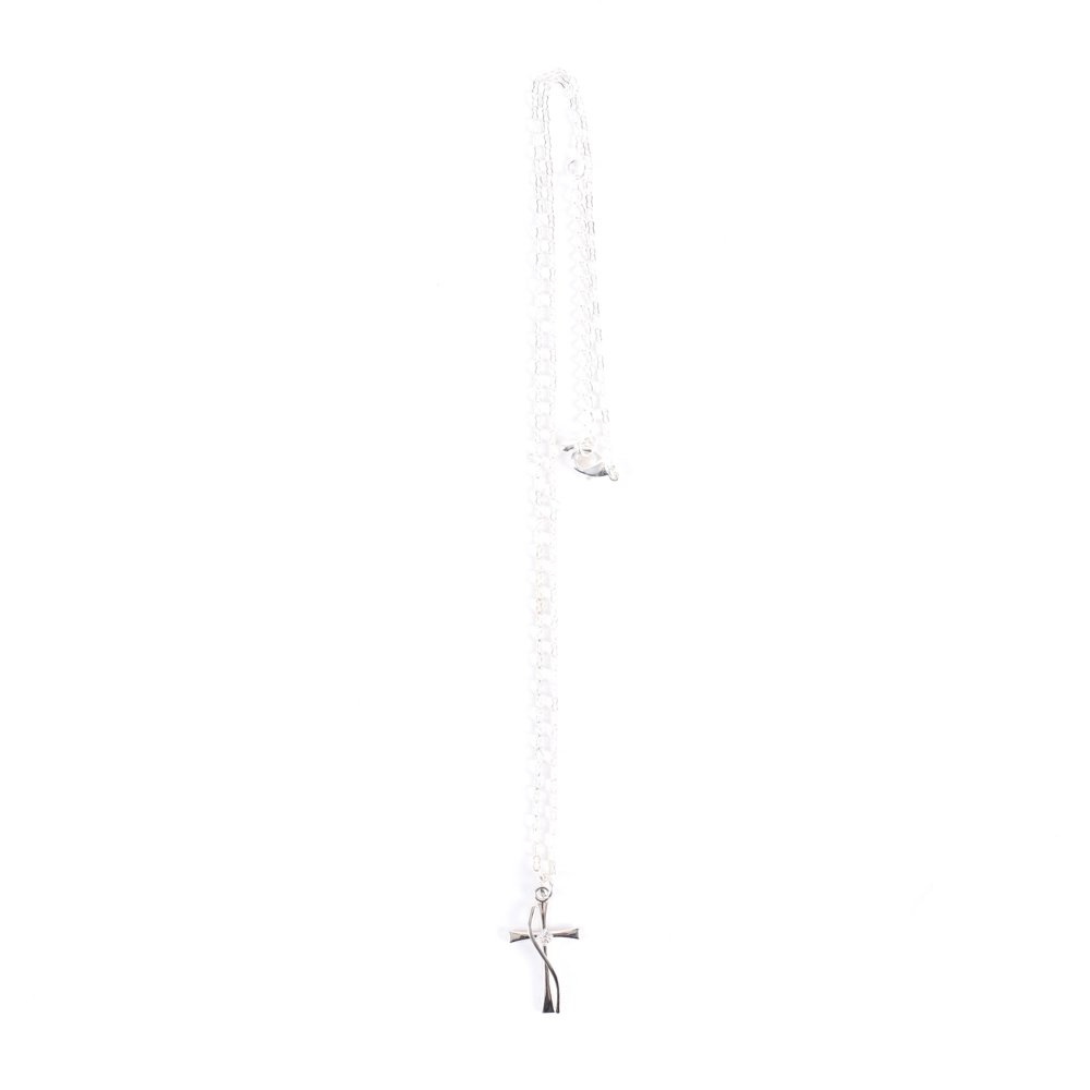 Necklace Cross - Cubic Zirconia Sterling Silver - 18" | Swanson Christian Products