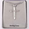 Christian jewelry sterling silver cross necklace