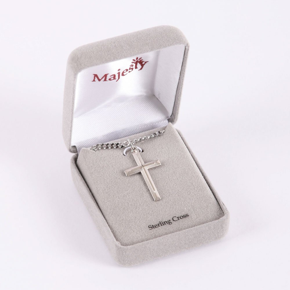Christian jewelry sterling silver cross necklace