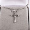 Christian jewelry cross sterling silver necklace