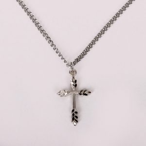 Necklace Cross – Wheat – Sterling Silver – 18″
