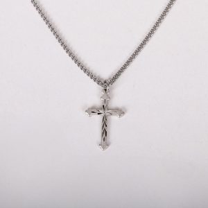 Necklace Cross Cut – Sterling Silver – 18″
