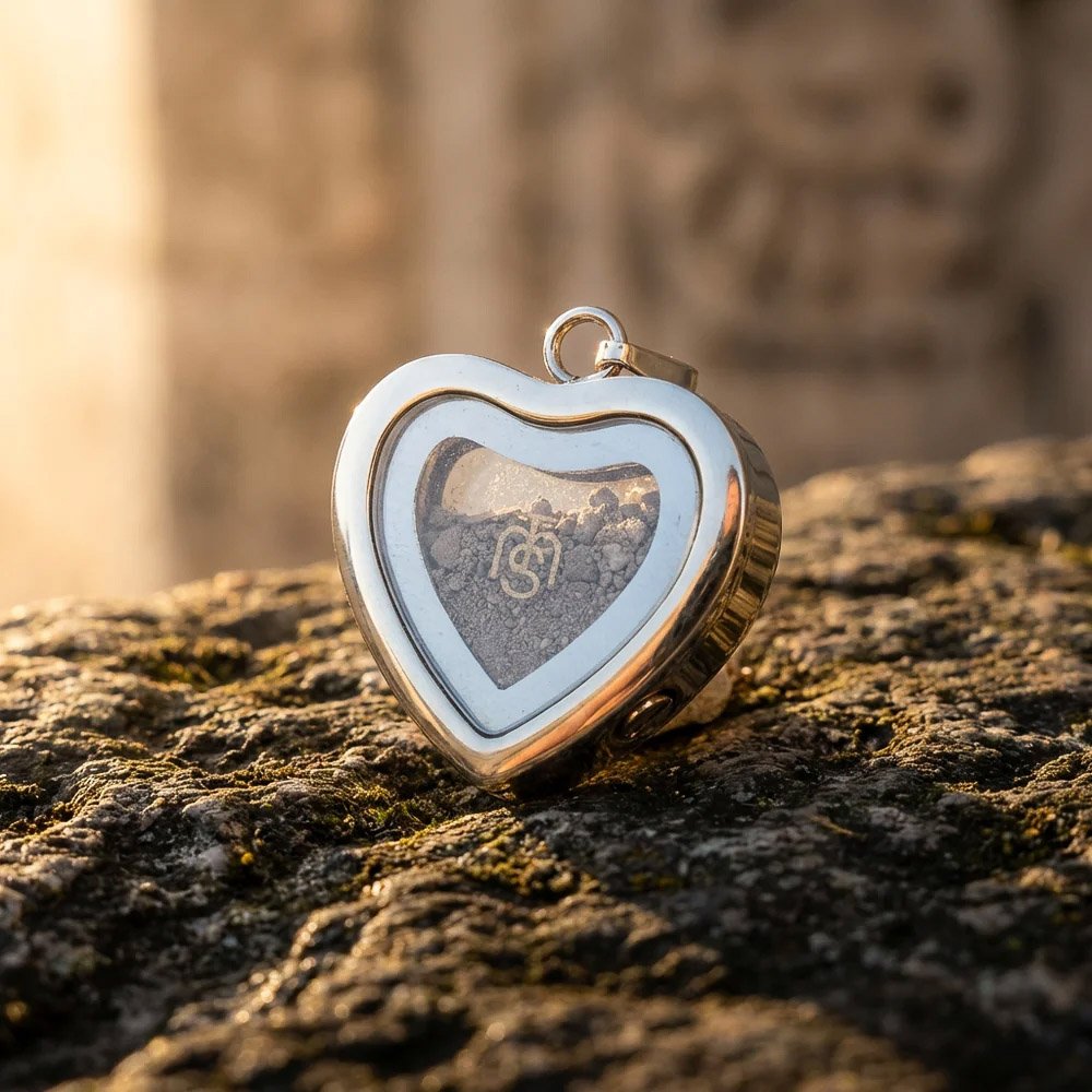 Necklace Temple Mount Soil Heart Silver 20" - Image 6