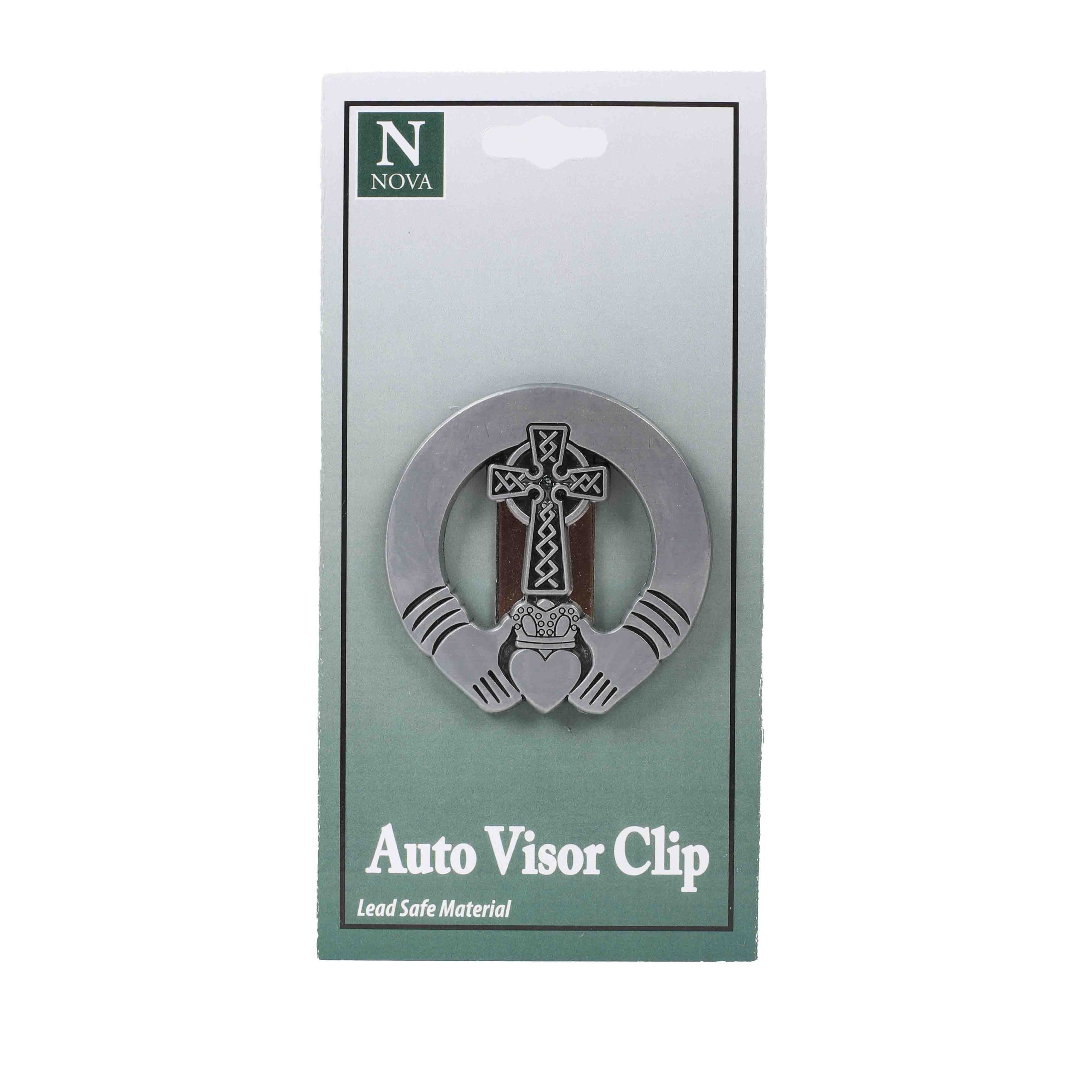 Visor Clip Claddagh with Cross and Stone PK4 - Image 2