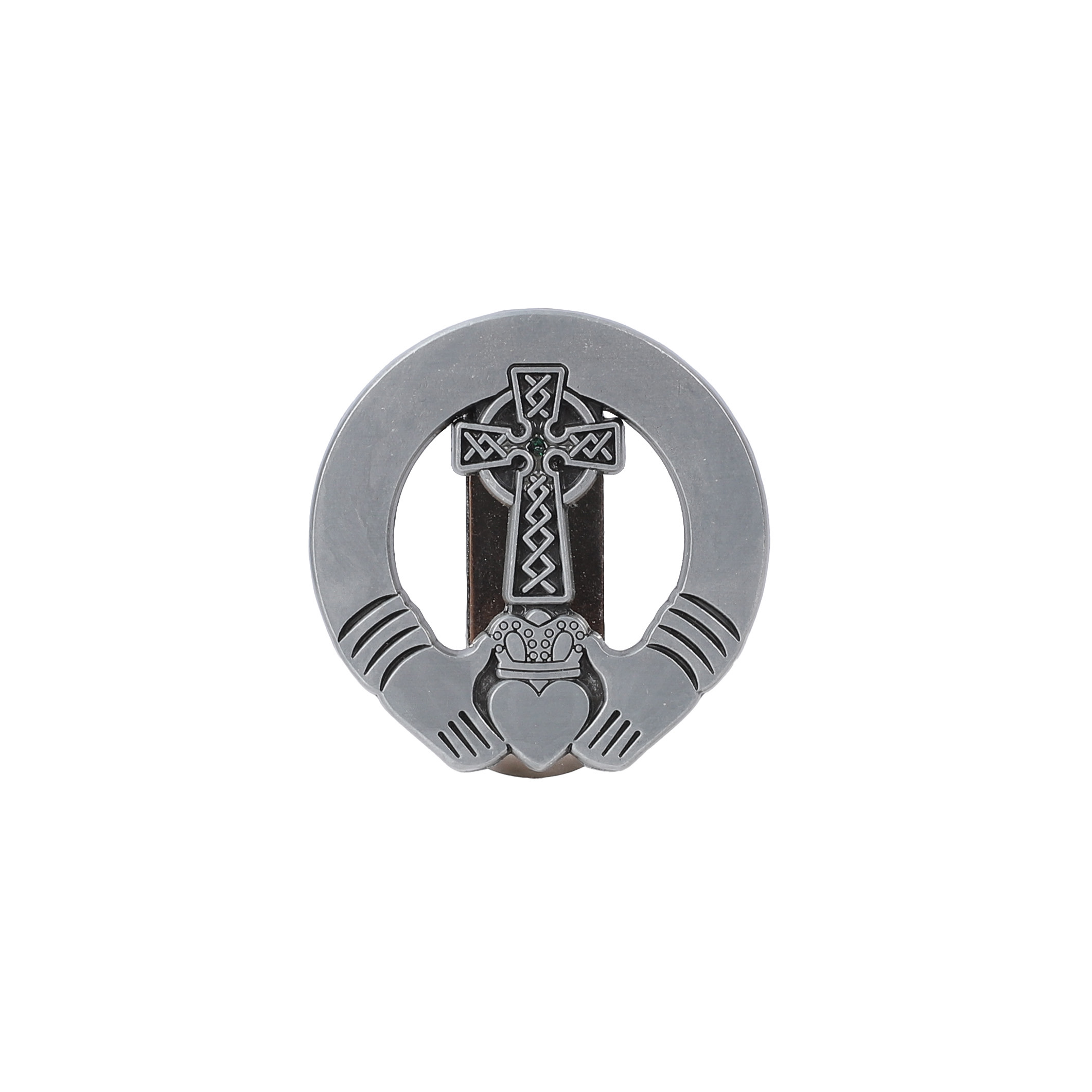 Visor Clip Claddagh with Cross and Stone PK4