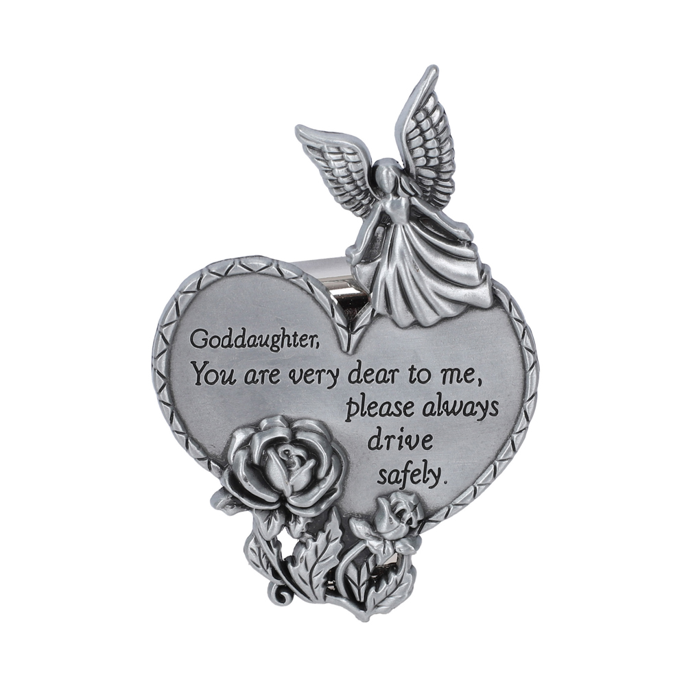 Visor Clip Heart Goddaughter PK4