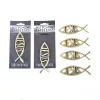 Auto Emblem - Jesus Fish - Gold -Swanson Christian Product