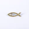 Auto Emblem - Fish Cross - Gold - Pk6 | Swanson Christian Products