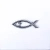Auto Emblem Fish Cross Silver- Swanson Christian Products