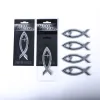 Auto Emblem Fish Cross Silver- Swanson Christian Products