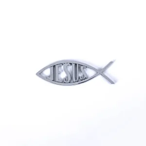 Auto Emblem – Jesus Fish – Silver – Pack of 6