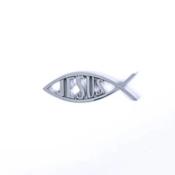 Auto Emblem Jesus Fish Silver- Swanson Christian Products