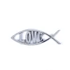 Auto Emblem Love Fish Silver- Swanson Christian Products