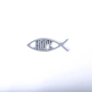 Auto Emblem – Hope Fish – Silver – Pack of 6