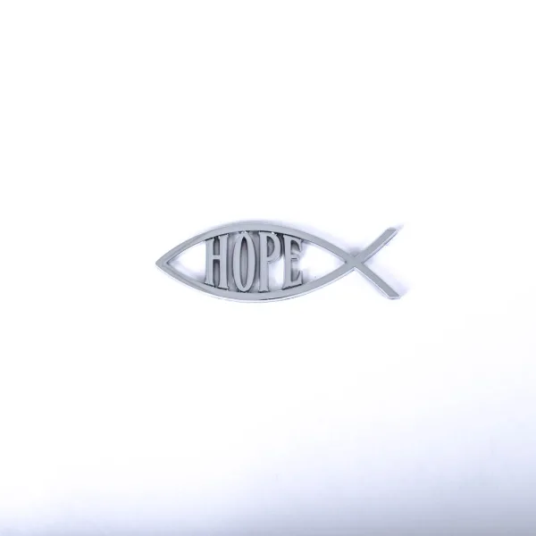Auto Emblem Hope Fish Silver- Swanson Christian Products