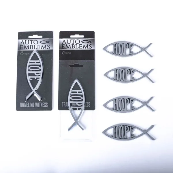 Auto Emblem Hope Fish Silver- Swanson Christian Products