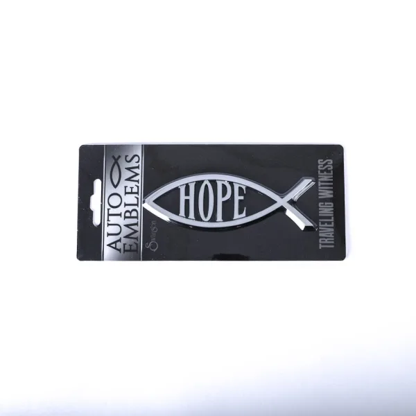 Auto Emblem Hope Fish Silver- Swanson Christian Products