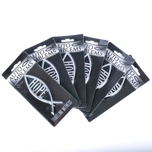 Auto Emblem Hope Fish Silver- Swanson Christian Products